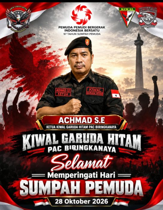 Ketua PAC biringkanaya  Achmad SE, kiwal Garuda hitam, Ajak Generasi Muda Bangkit, Bersatu, dan Berani Berkarya